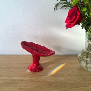 Red ceramic incense holder